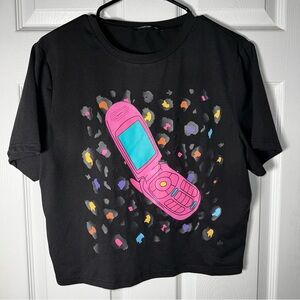 SHEIN Black Curve T-Shirt